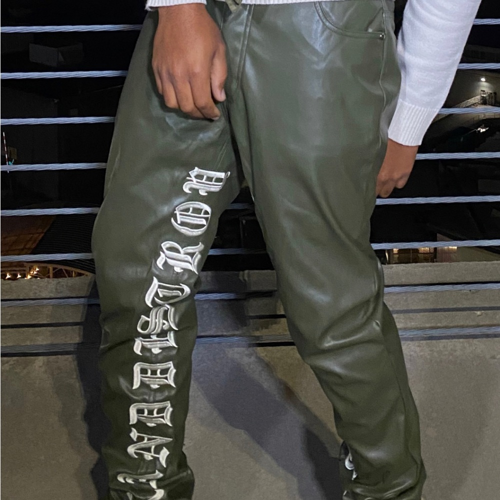 KH3 Dutch Men’s Leather Pants-Olive (ClosetChronicle ) 2XL Men’s size 38